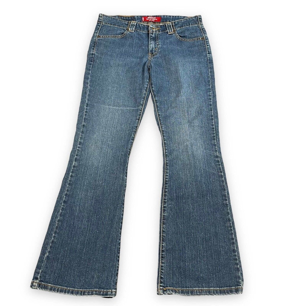 Levi's 525 Jeans Womens Size 6 S Nouveau Low Boot Cut Mid Rise Medium Wash Blue
